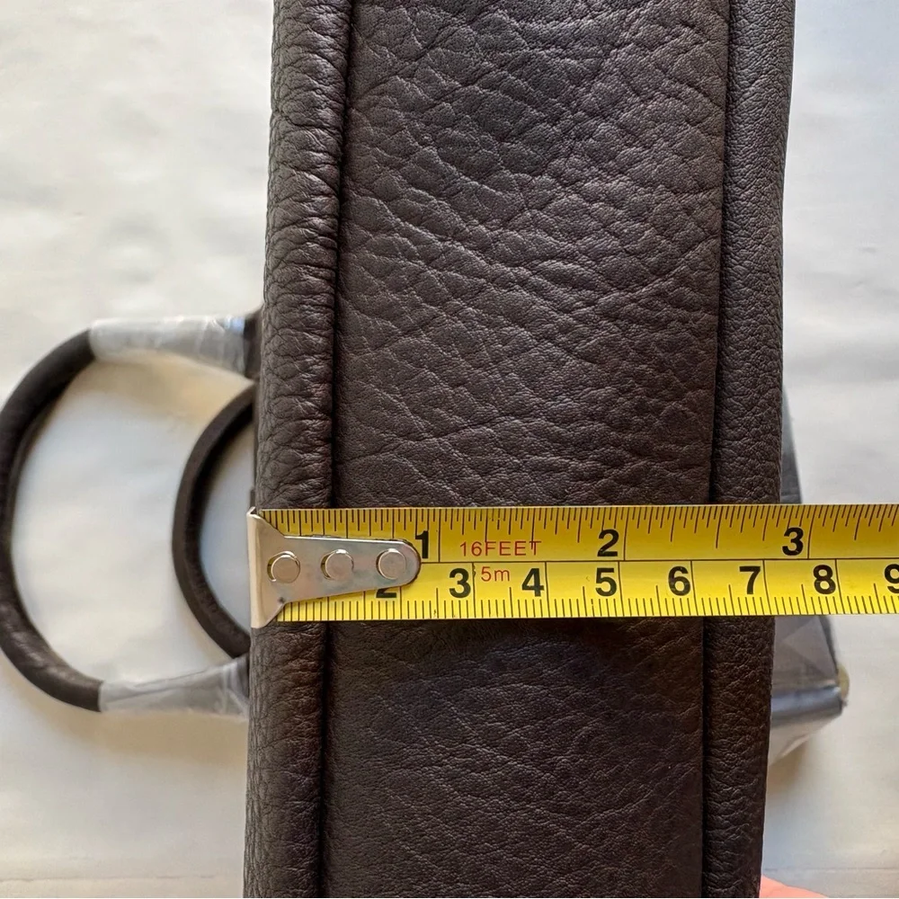 Mark & Graham Harvey Leather Briefcase Bag Dark Brown Laptop Pocket NEW gift